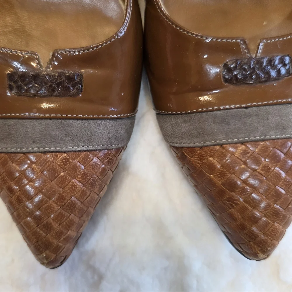 Stéphane Kelian Paris Woven Cap Toe Heels - Vintage Luxury - Picture 2 of 6